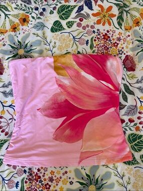 White Fox Pink Floral Tube Top